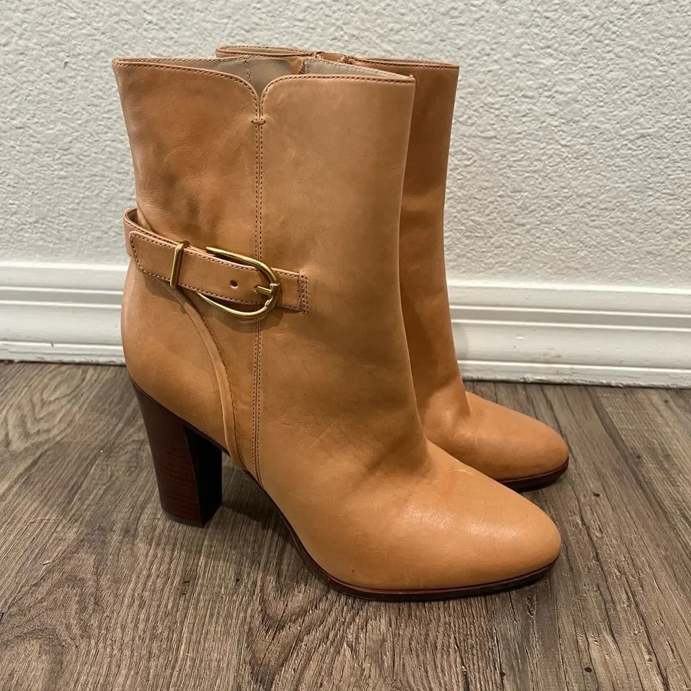 Veronica Beard Women's Leather Viv High Heel Boot Booties Shoes 10